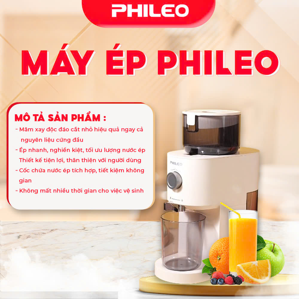 MÁY ÉP TRÁI CÂY PHILEO PH - 726 - Ảnh 2