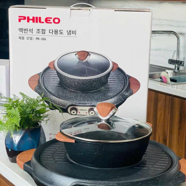 NỒI LẨU NƯỚNG BẾP LẨU NƯỚNG 2in1 PHILEO PH-366